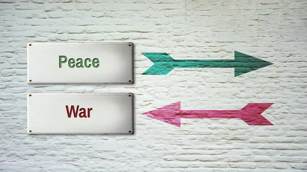 Street Sign Direction Way Peace War — Stock Photo, Image