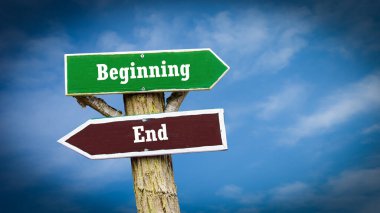 Sokak bitiş karşı başlangıcı için yön Işareti