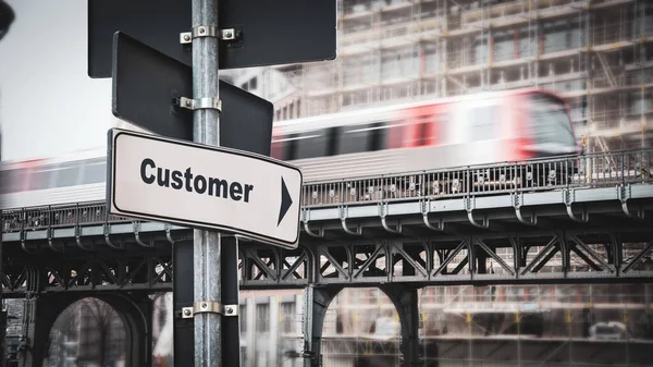 Street Sign Direction Way Customer — Stock Photo, Image