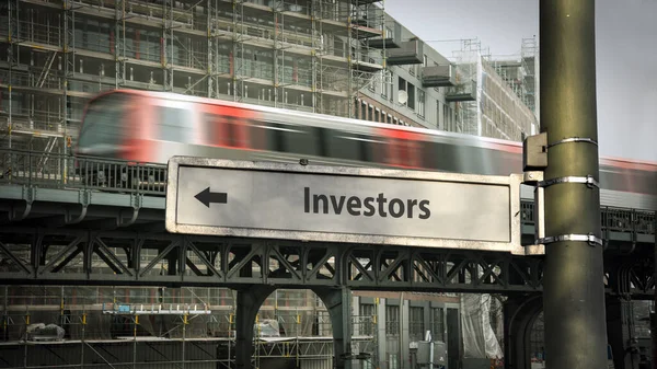 Street Sign Direction Way Investors — Stok Foto