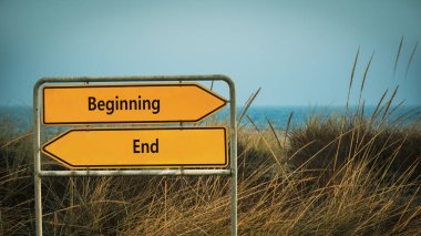 Sokak bitiş karşı başlangıcı için yön Işareti