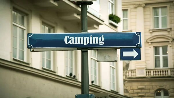 Street Sign Direction Way Camping — Stock Photo, Image