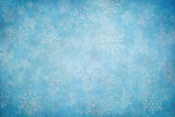 Синий Зимний Фон Снежинками — стоковое фото
