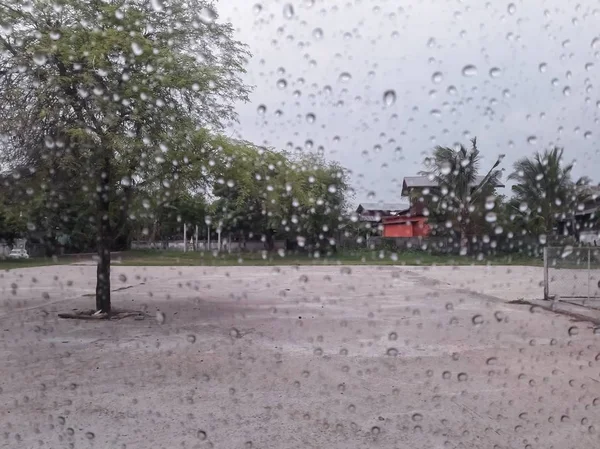 Rain Drops Glass — Stock Photo, Image