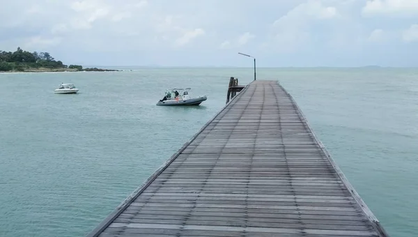 Puente Madera Mar — Foto de Stock