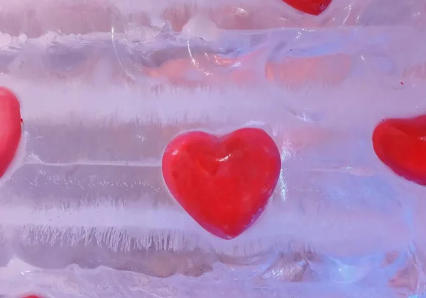 Corazón Rojo Hielo — Foto de Stock