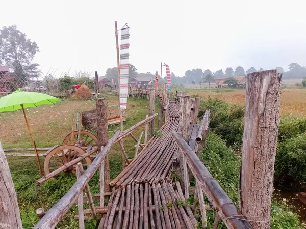 Ponte Feita Bambu — Fotografia de Stock