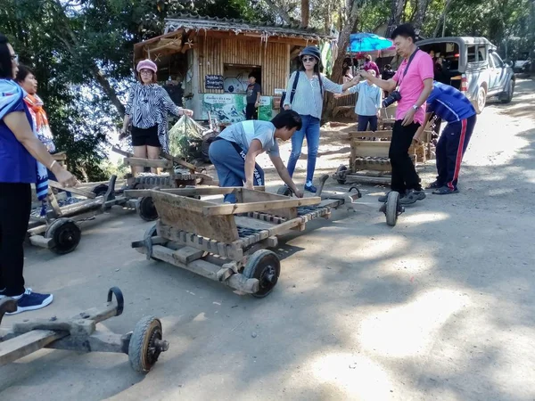 Chiangmai Tailandia Noviembre 2018 Coches Madera Para Los Turistas Que — Foto de Stock
