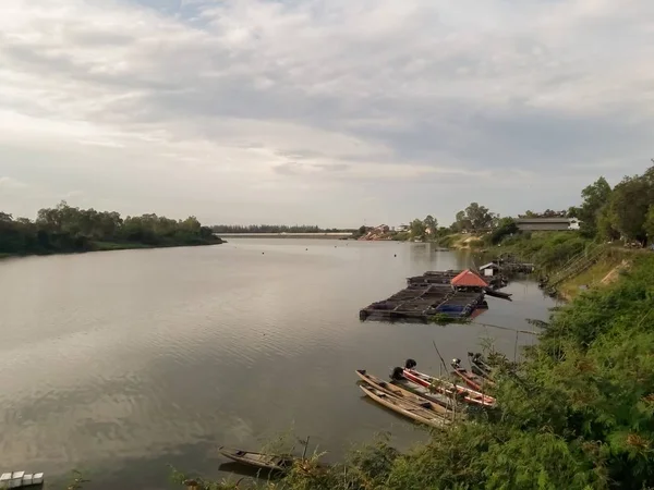 Pisciculture Cage Dans Rivière — Photo