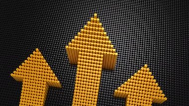 Silindir bir okları kurdu. Siyah arka plan, 4 k, oluşturulan 3 1, 3d animasyon