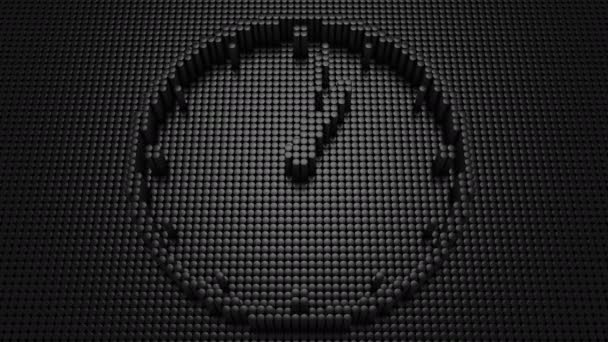 Cylinders Formed Clock Black Background Loop 181 540 Frames Created — Stock Video