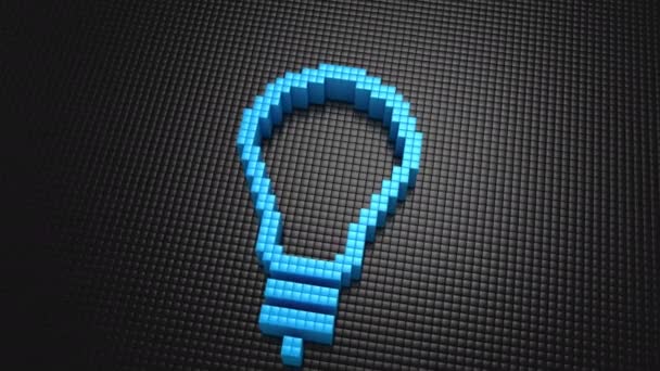 Boxes Formed Light Bulb Black Background Created Animation — Stock Video