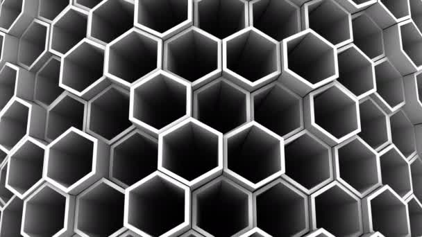 Antecedentes Hexágonos Fondo Abstracto Bucle Creado Animación — Vídeo de stock