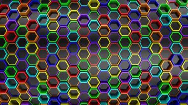 Altıgen yanarak bahislerin doğru arka plan. Arka plan, loop, 4 k, oluşturulan 3d animasyon