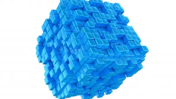 Caixas Forma Cubo Fundo Abstrato Loop Alpha Matte Criado Animação — Vídeo de Stock