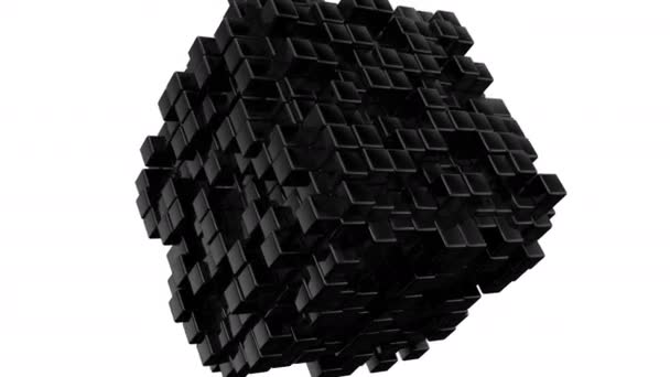 Cajas Forman Cubo Fondo Abstracto Bucle Alfa Mate Creado Animación — Vídeo de stock