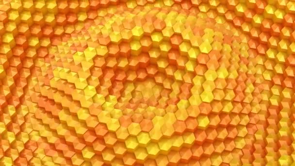 Hexagons Formed Wave Abstract Background Loop Created Animation — Stock Video