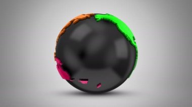 Kademeli rotasyon toprak. Gri arka plan, 4 k içinde oluşturulan 2 1, döngü (151-600 kare), Alfa mat, 3d animasyon