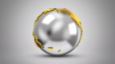 Kademeli rotasyon toprak. Gri arka plan, 4 k içinde oluşturulan 2 1, döngü (151-600 kare), Alfa mat, 3d animasyon