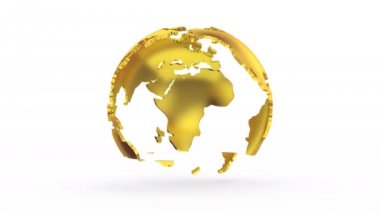 Kademeli rotasyon toprak. Beyaz arka plan, 4 k içinde oluşturulan 2 1, döngü (151-600 kare), Alfa mat, 3d animasyon