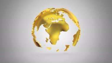 Kademeli rotasyon toprak. Gri arka plan, 4 k içinde oluşturulan 2 1, döngü (151-600 kare), Alfa mat, 3d animasyon