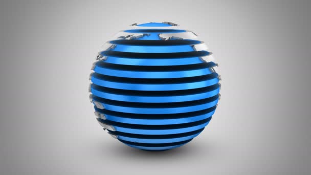 Rotation progressive de la Terre. Fond gris, 2 en 1, boucle (151-600 images), créé en 4K, alpha mat, animation 3d 