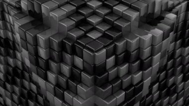 Kutuları bir küp oluşturur. Soyut arka plan, 2 1, döngü, 4 k, oluşturulan 3d animasyon
