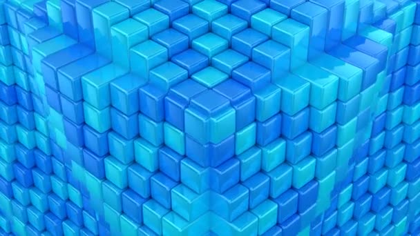 Cajas Forman Cubo Fondo Abstracto Bucle Creado Animación — Vídeos de Stock