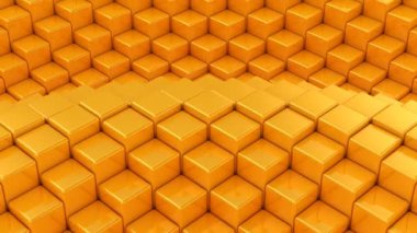 Kutuları bir dalga oluşur. Soyut arka plan, 2 1, döngü, 4 k, oluşturulan 3d animasyon