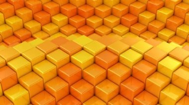 Kutuları bir dalga oluşur. Soyut arka plan, 2 1, döngü, 4 k, oluşturulan 3d animasyon