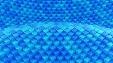 Kutuları bir dalga oluşur. Soyut arka plan, 2 1, döngü, 4 k, oluşturulan 3d animasyon