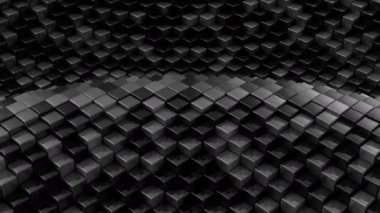 Kutuları bir dalga oluşur. Soyut arka plan, 2 1, döngü, 4 k, oluşturulan 3d animasyon