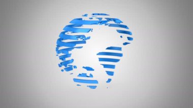 Dünya'nın dönme. Gri arka plan, 4 k içinde oluşturulan 2 1, döngü (151-600 kare), Alfa mat, 3d animasyon