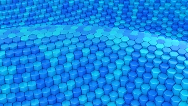 Hexagons Formed Wave Abstract Background Loop Created Animation — Stock Video