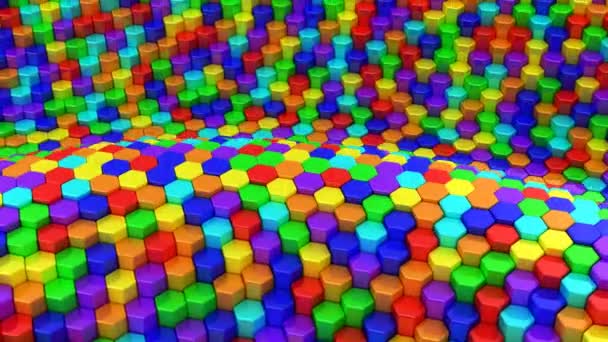 Hexagones Formaron Una Ola Fondo Abstracto Bucle Creado Animación — Vídeo de stock