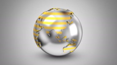 Dünya'nın dönme. 4 k içinde oluşturulan gri arka plan, 2 1, döngü, Alfa mat, 3d animasyon