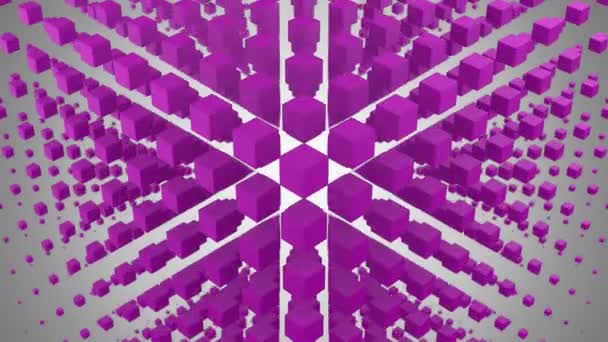 Des boîtes formaient une vague dans l'espace. Fond abstrait, 2 en 1, alpha mat, boucle, créé en 4K, animation 3d 