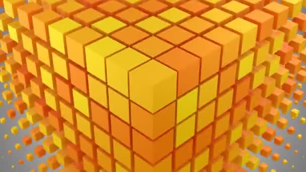 ボックスは 空間に波を形成しました 抽象的な背景 アルファ マット ループ で作成した アニメーション — ストック動画