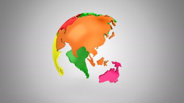 Rotation Progressive Terre Fond Gris Boucle Créé Alpha Mat Animation — Video