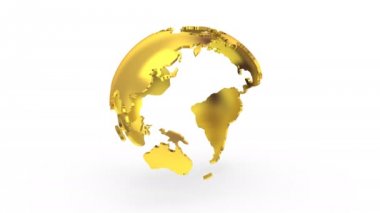 Kademeli rotasyon toprak. Beyaz arka plan, 4 k içinde oluşturulan 2 1, döngü (151-600 kare), Alfa mat, 3d animasyon