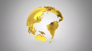 Kademeli rotasyon toprak. Gri arka plan, 4 k içinde oluşturulan 2 1, döngü (151-600 kare), Alfa mat, 3d animasyon