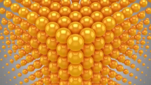 Des sphères forment une vague dans l'espace. Fond abstrait, 2 en 1, alpha mat, boucle, créé en 4K, animation 3d 