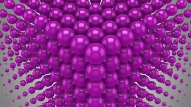 Des sphères forment une vague dans l'espace. Fond abstrait, 2 en 1, alpha mat, boucle, créé en 4K, animation 3d 