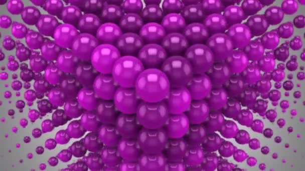 Des sphères forment une vague dans l'espace. Fond abstrait, 2 en 1, alpha mat, boucle, créé en 4K, animation 3d 