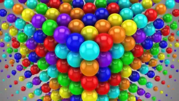 Des sphères forment une vague dans l'espace. Fond abstrait, 2 en 1, alpha mat, boucle, créé en 4K, animation 3d 