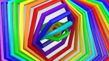 Dönen hexagons arka plan. Gri arka plan, Alfa mat, döngü, 4k oluşturulan, 3D animasyon