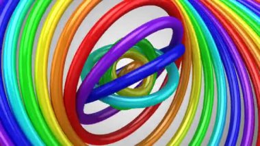 Dönen kareler arka plan. Gri arka plan, 2 in 1, Alfa mat, döngü, 4k oluşturulan, 3D animasyon