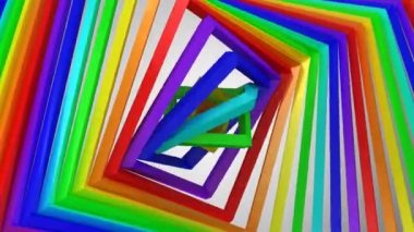 Dönen kareler arka plan. Gri arka plan, Alfa mat, döngü, 4k oluşturulan, 3D animasyon