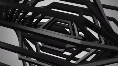 Background of Rotating Hexagons. Gray background, 2 in 1, alpha matte, loop, created in 4K, 3d animation