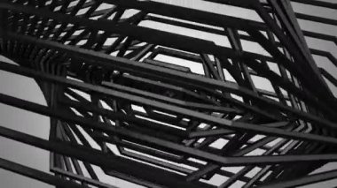 Background of Rotating Hexagons. Gray background, 2 in 1, alpha matte, loop, created in 4K, 3d animation